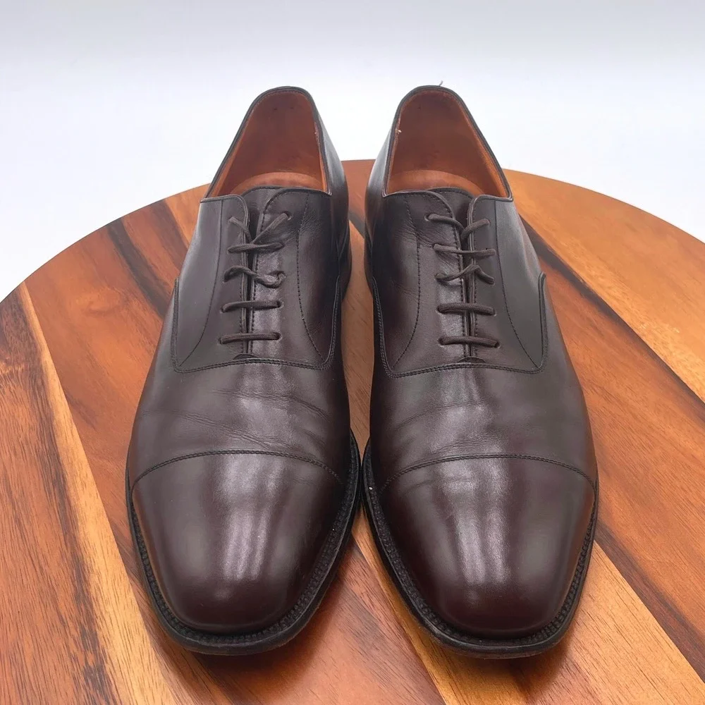 JM Weston 300 Dark Brown Leather Cap Toe Oxford Dress Shoes Mens 10 D France
